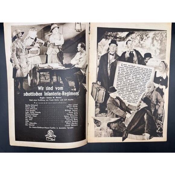 1935 German Laurel and Hardy Bonnie Scotland Movie Phamplet Booklet Fine Mess - Picture 2 of 6